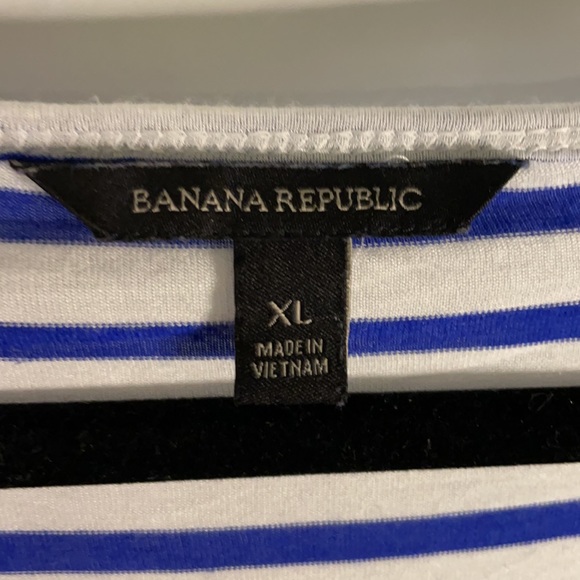 Banana Republic drop sleeve tunic royal blue/white stripe sz XL great condition - Picture 2 of 5